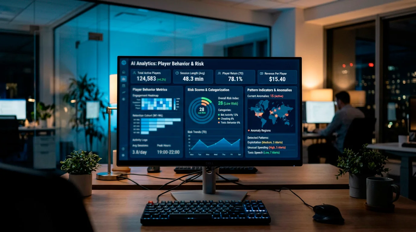 AI-powered player protection dashboard showing behavioural analytics