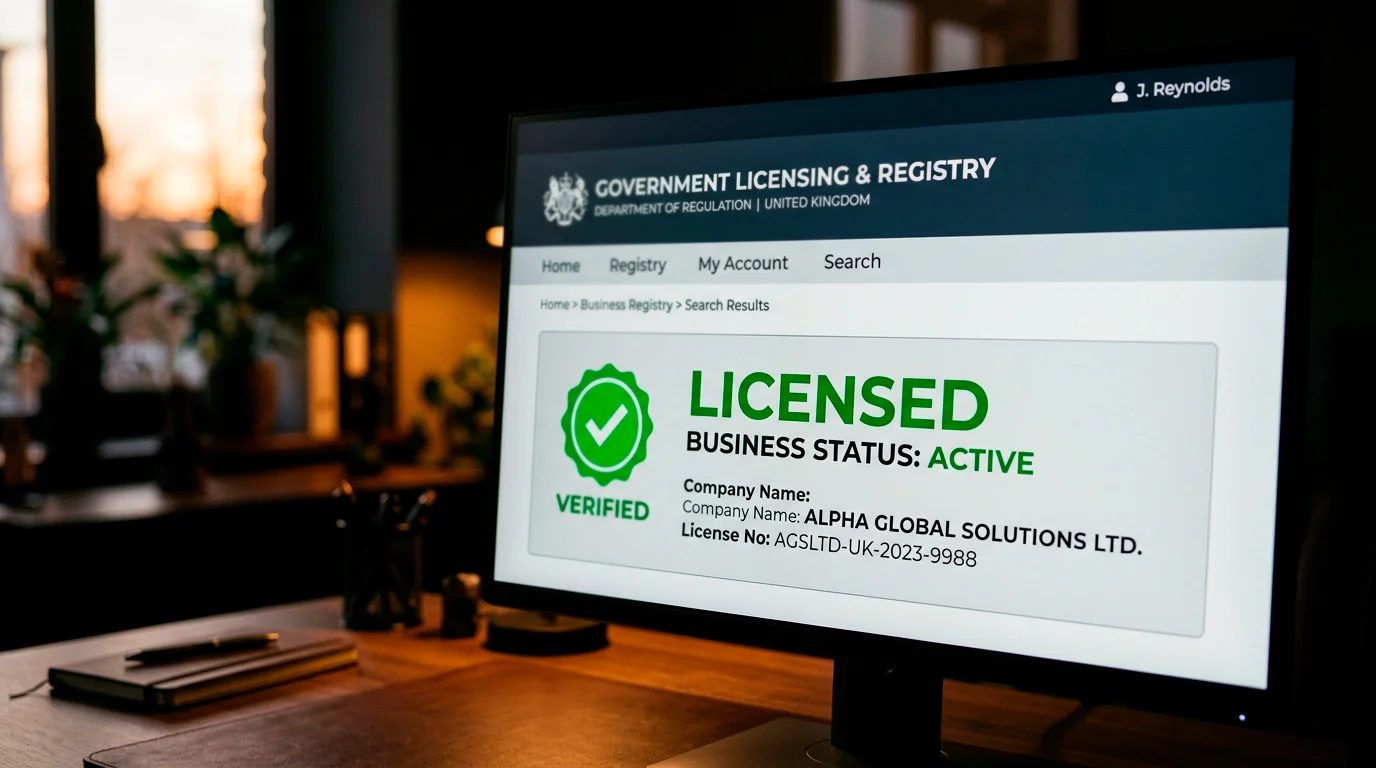 CGA licence verification process with green seal registry check on official website