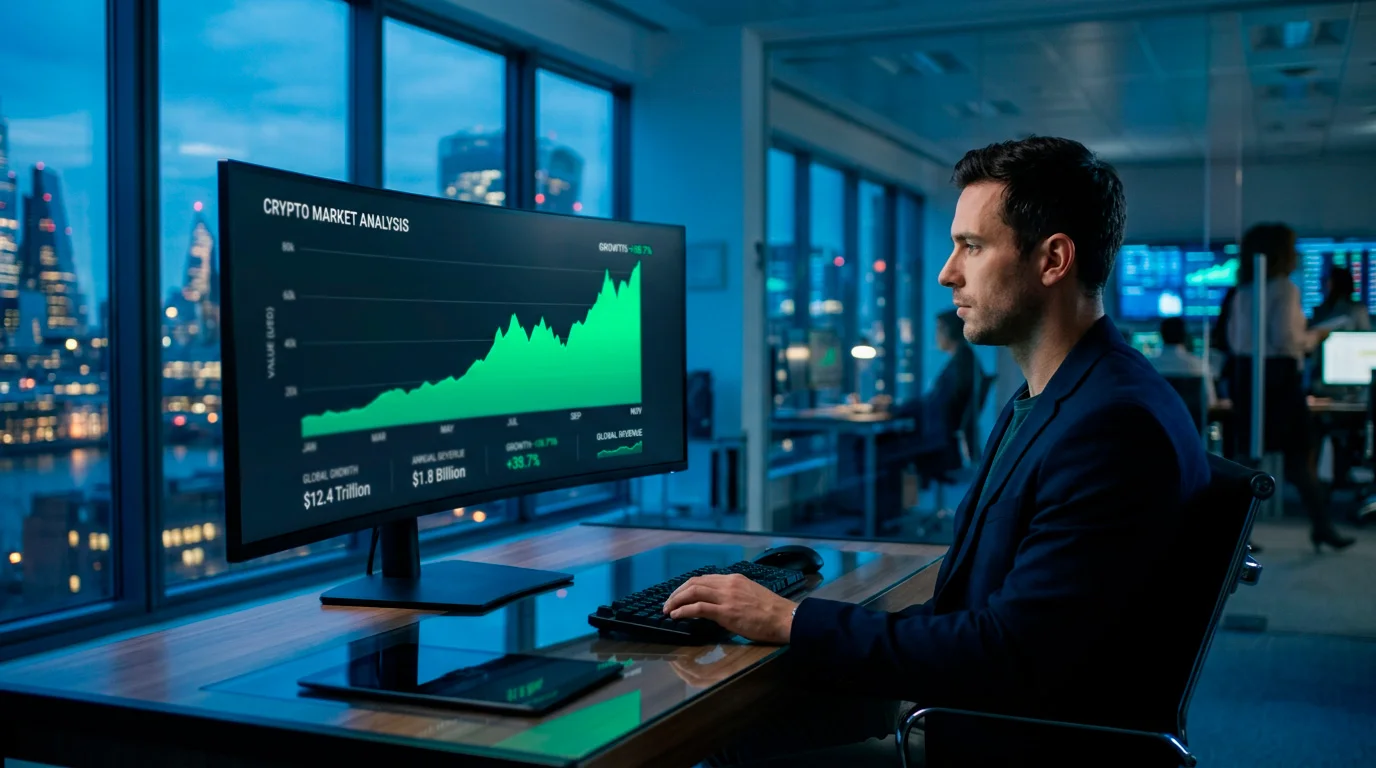 Crypto gambling market growth trend chart showing industry expansion