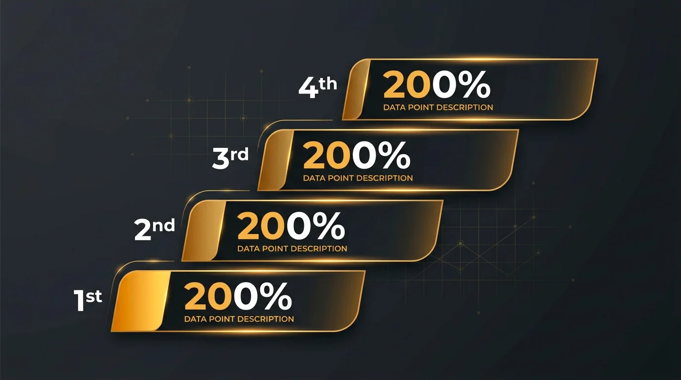 Four-tier deposit bonus structure with match percentages and maximum amounts