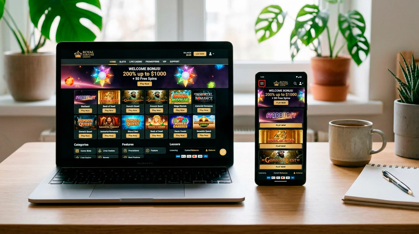 Desktop and mobile user experience comparison for casino design