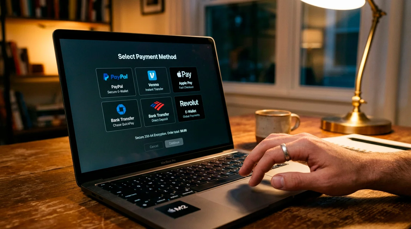 Withdrawal method selection showing e-wallet and bank transfer payout options