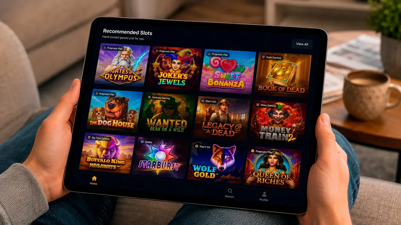 Gallery of eligible slot games for free spins with provider logos