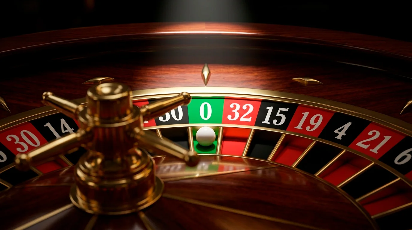 European roulette wheel close-up showing single zero layout