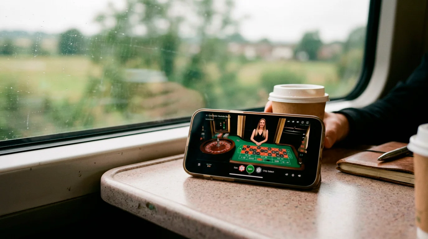 Live casino dealer stream on mobile device while on the go