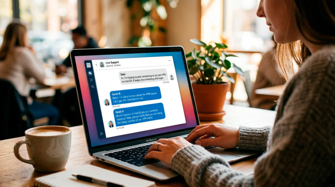 Live chat conversation with casino support agent showing response