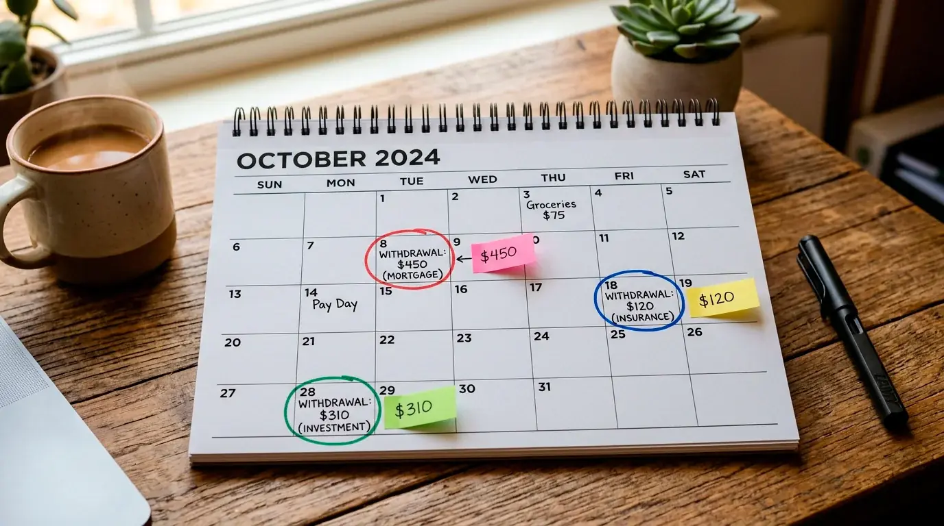 Monthly payout cap displayed on a calendar planning view
