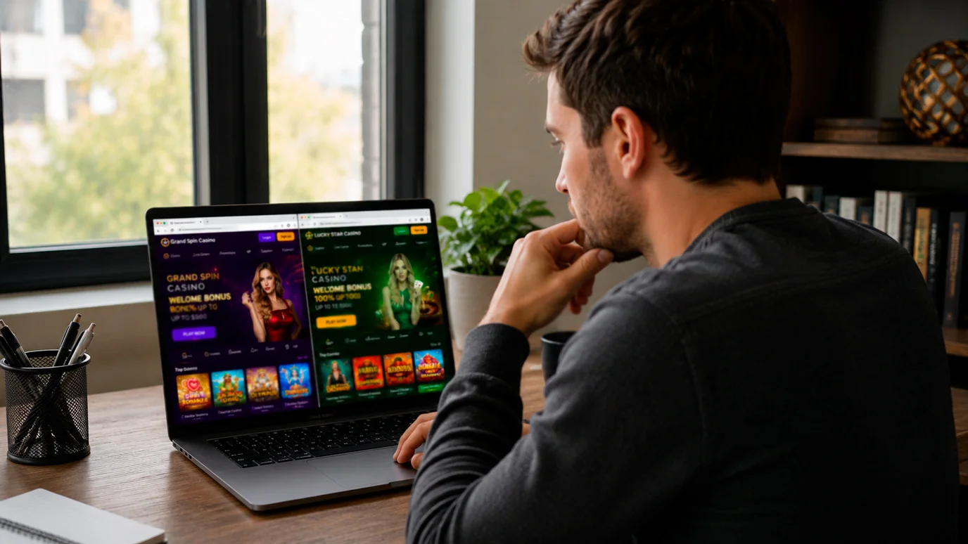 Player considering which crypto casino platform best fits their style