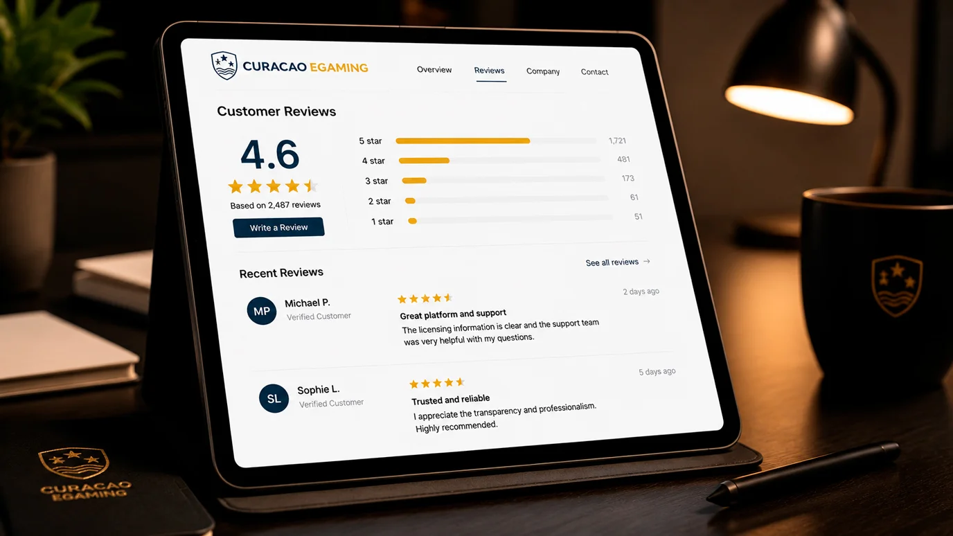 Player review aggregator showing casino operator ratings