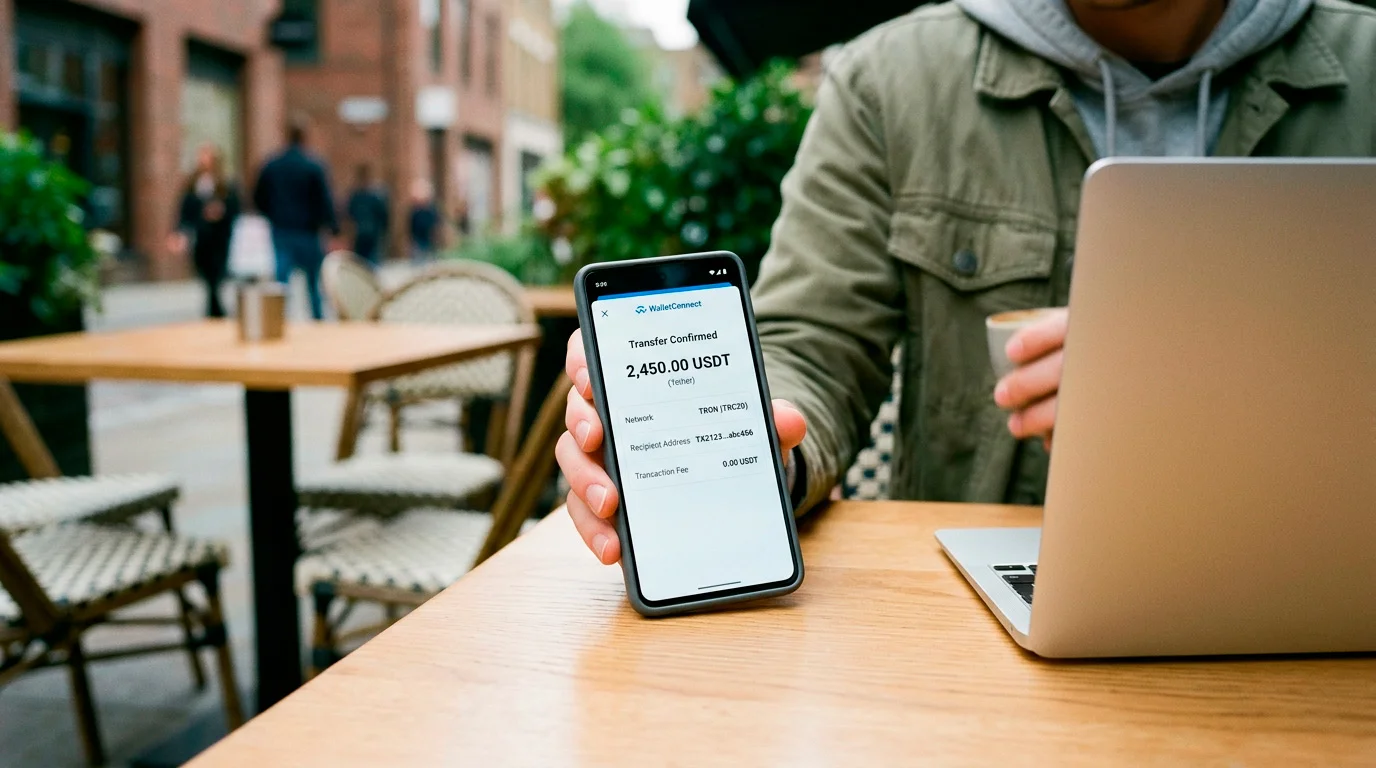 USDT stablecoin transfer screen for casino deposit