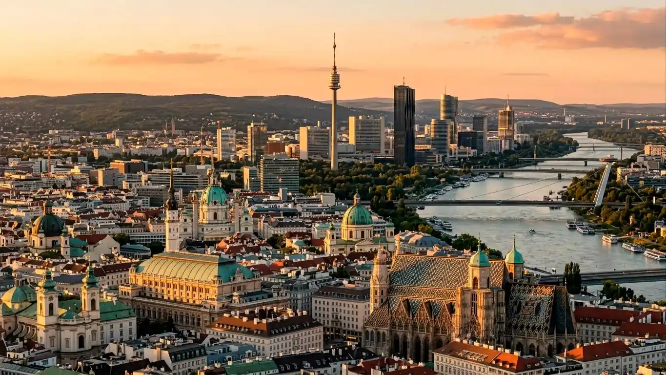Vienna financial district skyline representing Austrian regulatory environment