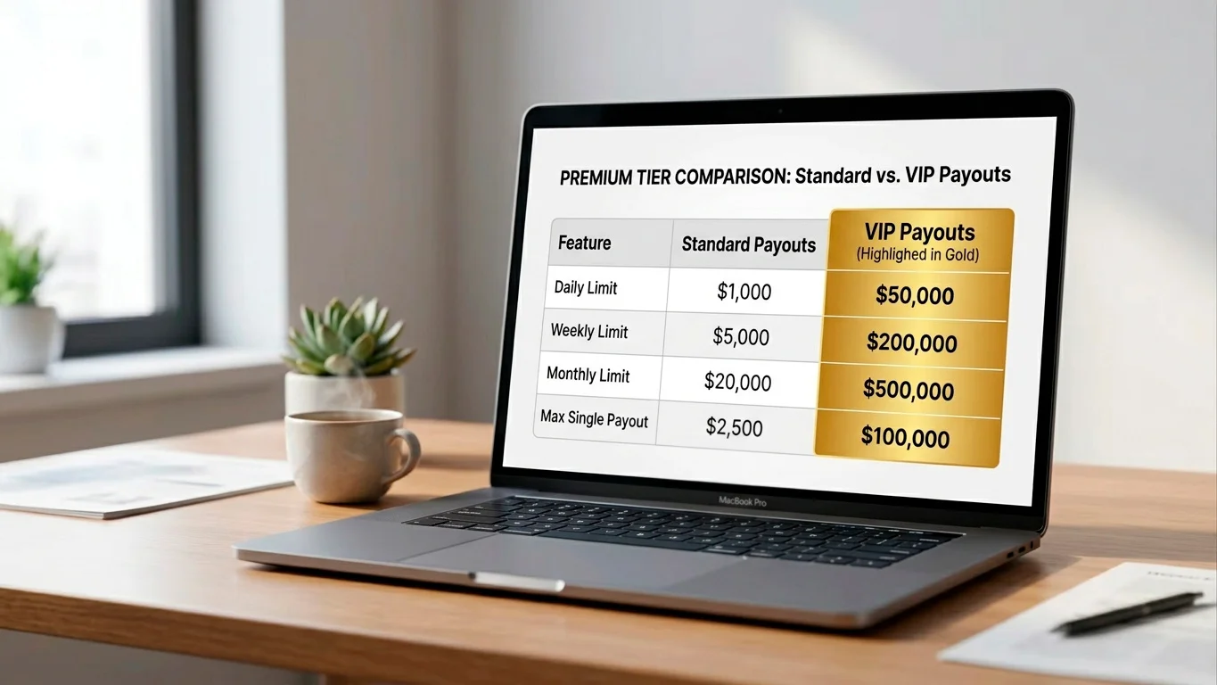 VIP enhanced payout limits compared to standard player limits