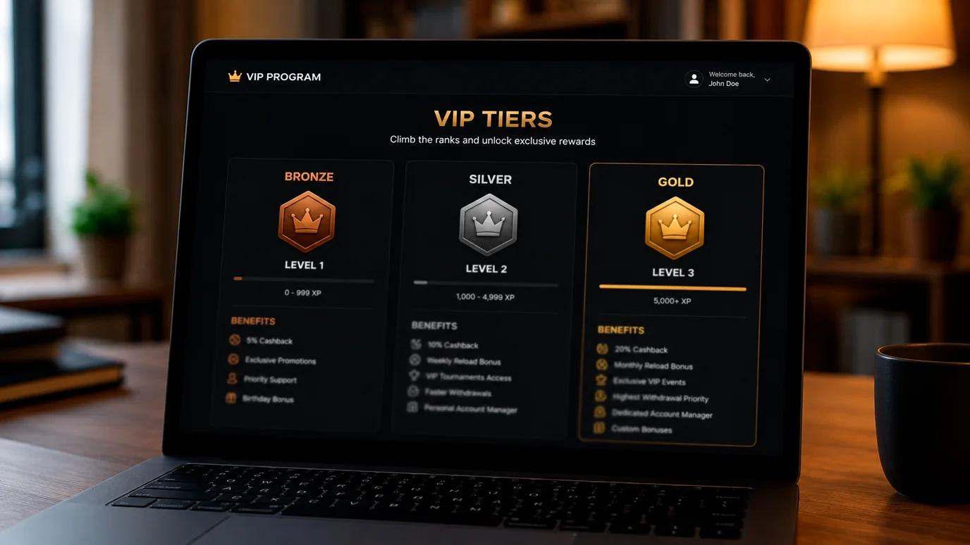 VIP tier structure and rewards comparison between two casinos