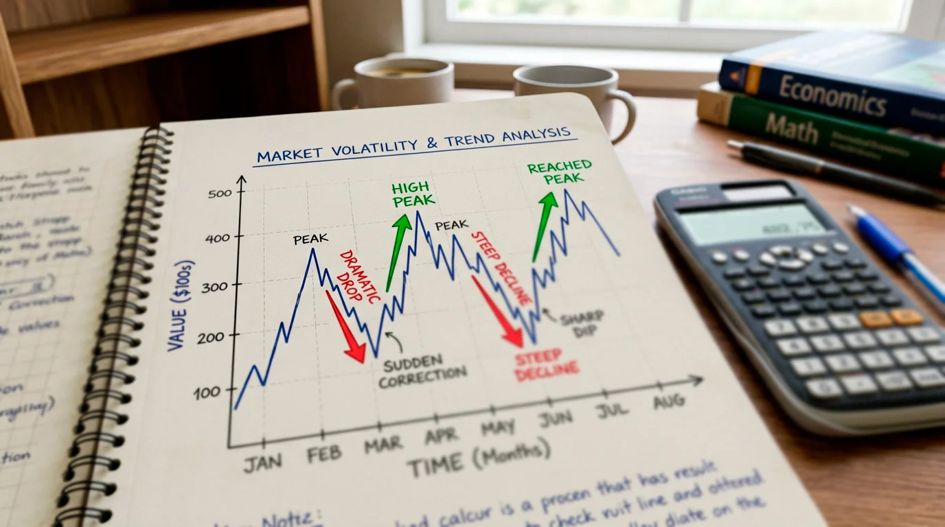Bankroll swing chart showing dramatic ups and downs during high-volatility play